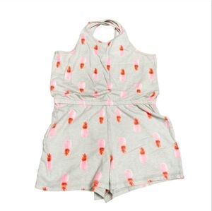 Kids Pink Pineapple Prints Short Romper